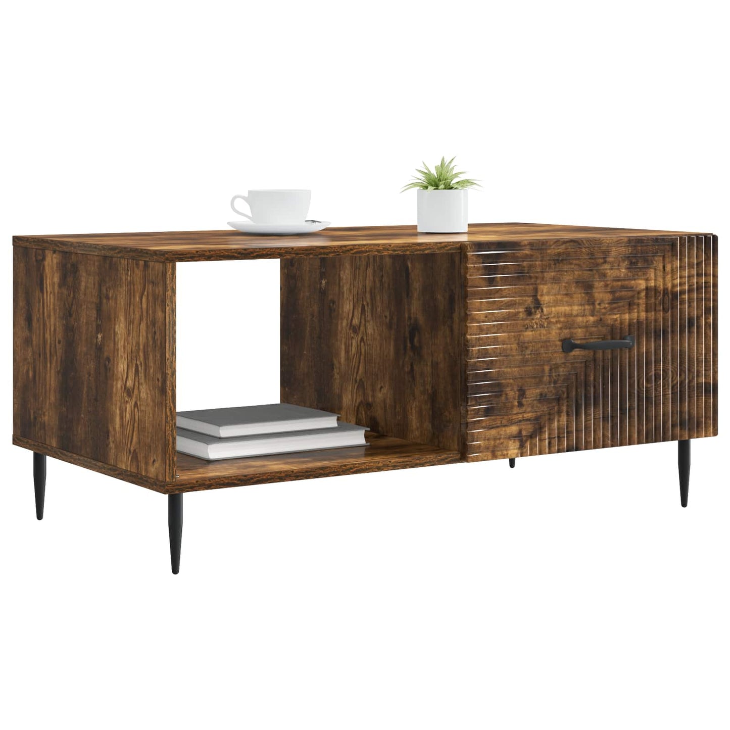 Coffee Table Smoked Oak 90 x 50 x 40 cm Engineered Wood
