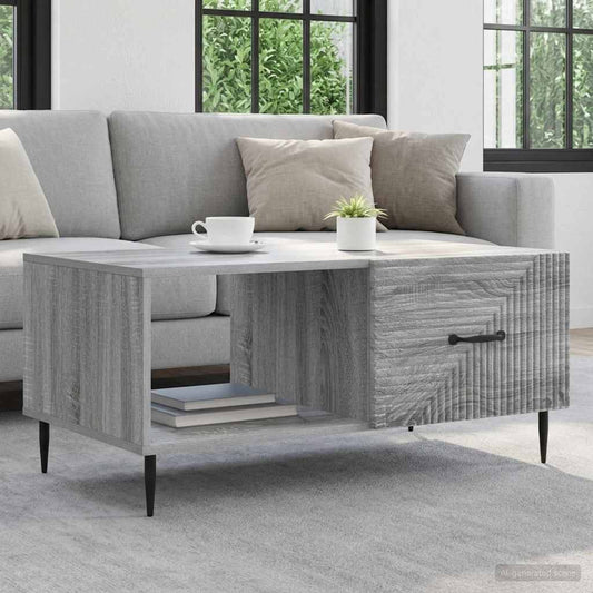 Coffee Table Grey Sonoma 90 x 50 x 40 cm Engineered Wood