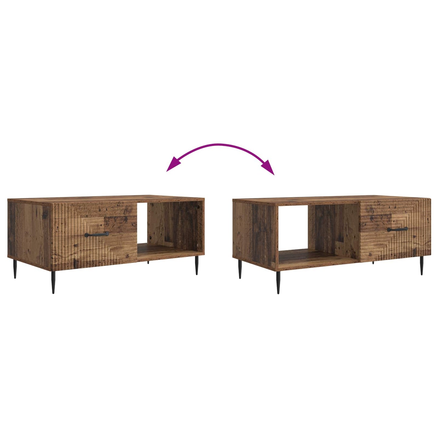 Coffee Table Old Wood 90 x 50 x 40 cm Engineered Wood