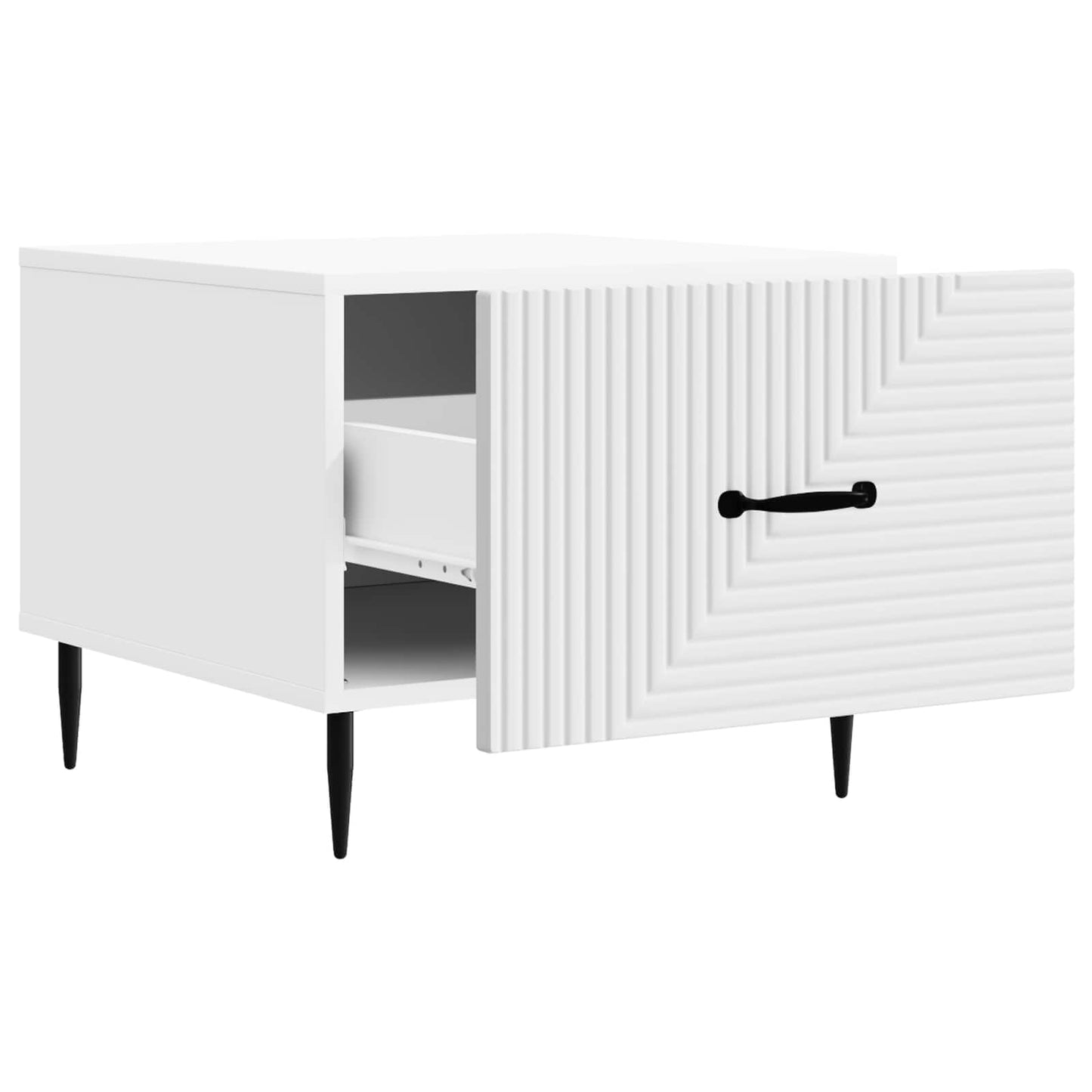 Coffee Table with Drawer White 49 x 50 x 40 cm Engineered Wood