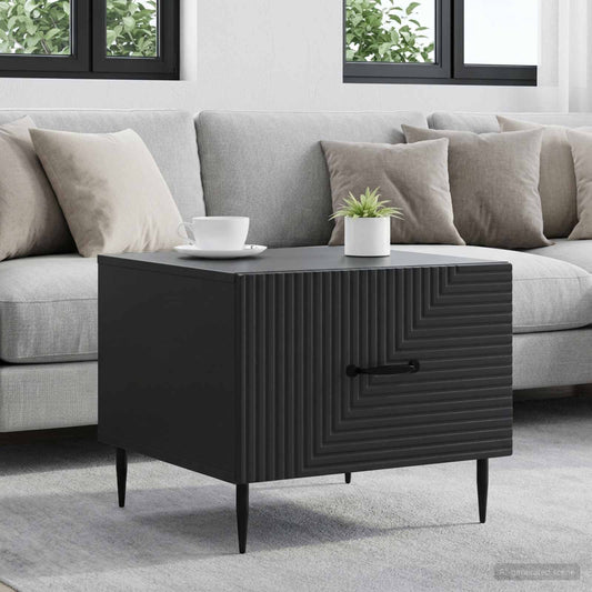 Coffee Table with Drawer Black 49 x 50 x 40 cm Engineered Wood