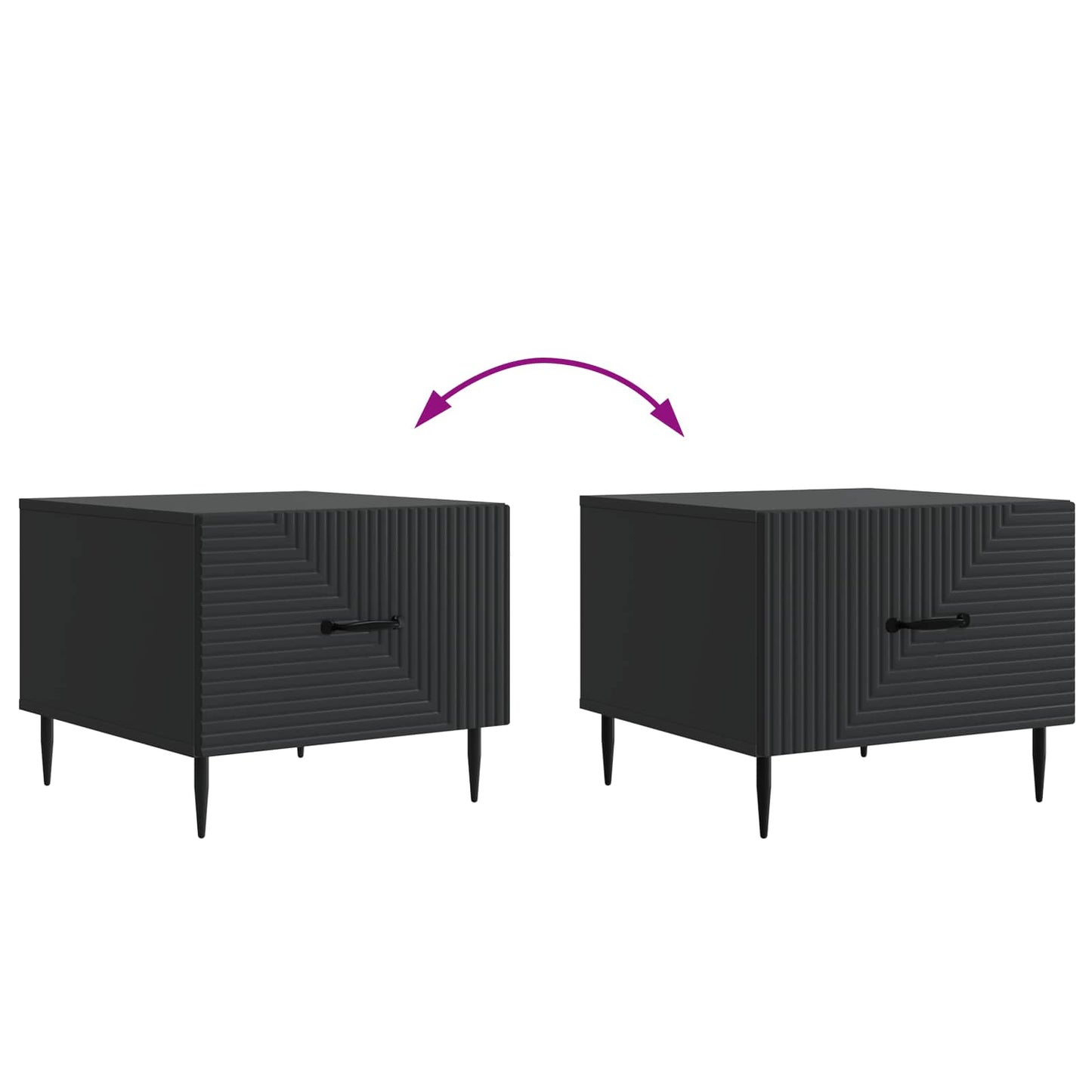 Coffee Table with Drawer Black 49 x 50 x 40 cm Engineered Wood