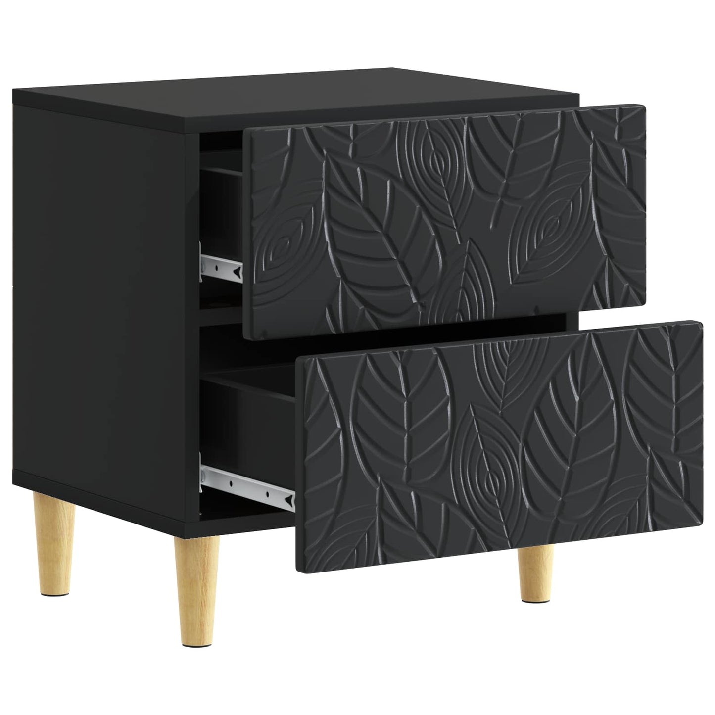 Bedside Table Black 43 x 34.5 x 48 cm Engineered Wood