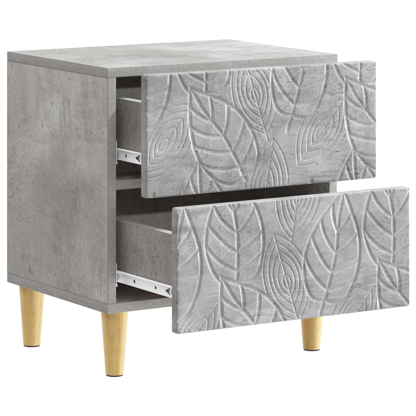 Bedside Table Concrete Grey 43 x 34.5 x 48 cm Engineered Wood
