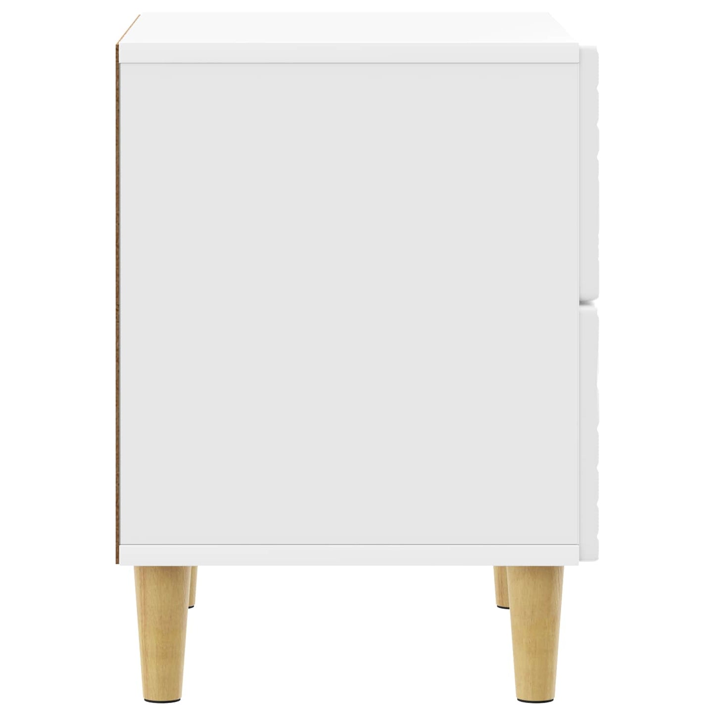 Bedside Table High Gloss White 43 x 34.5 x 48 cm