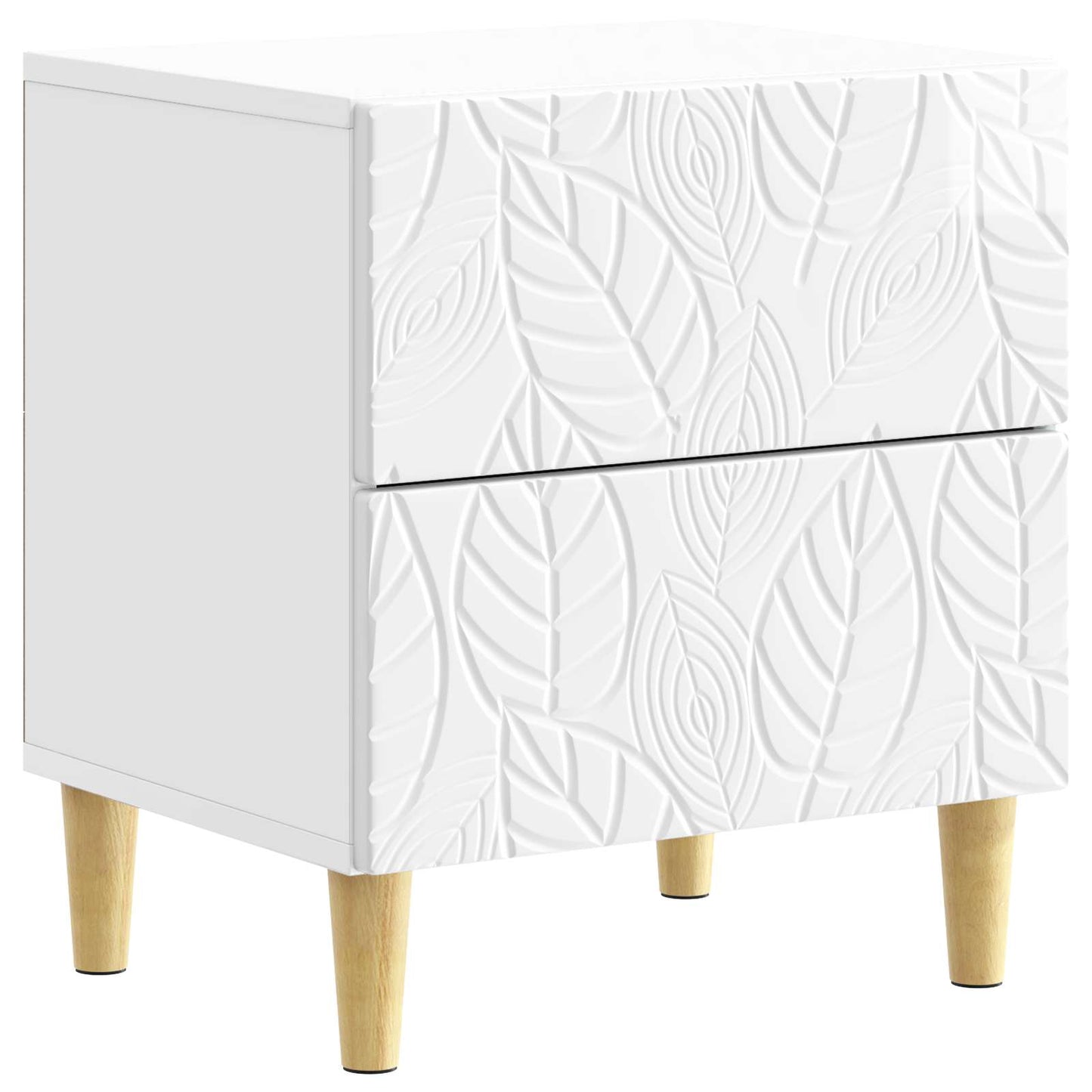 Bedside Table 2 pcs High Gloss White 43 x 34.5 x 48 cm