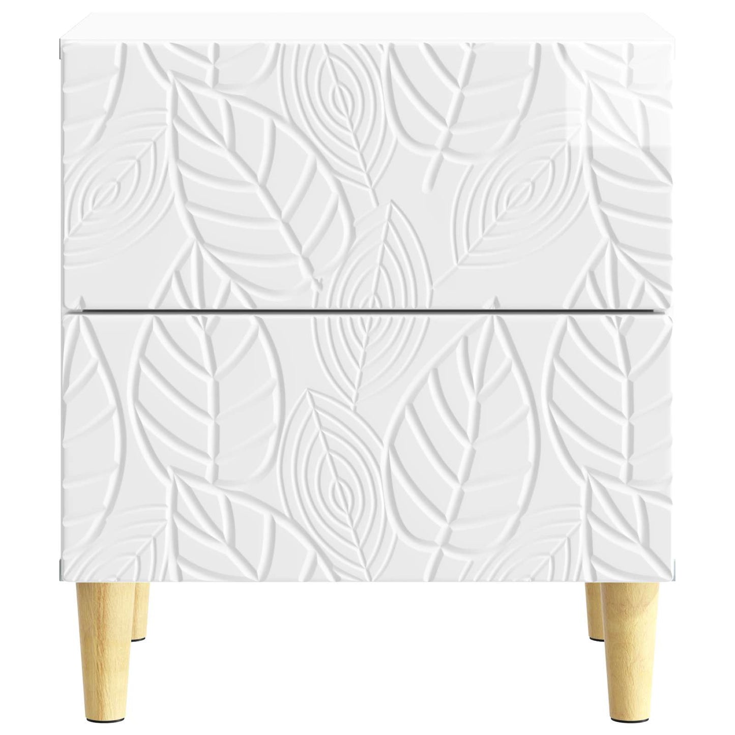 Bedside Table 2 pcs High Gloss White 43 x 34.5 x 48 cm