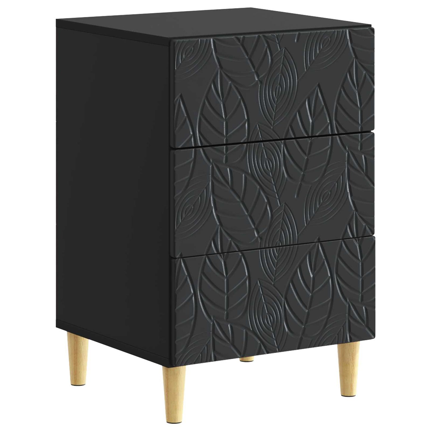 Bedside Table Black 43 x 39.5 x 66.5 cm Engineered Wood