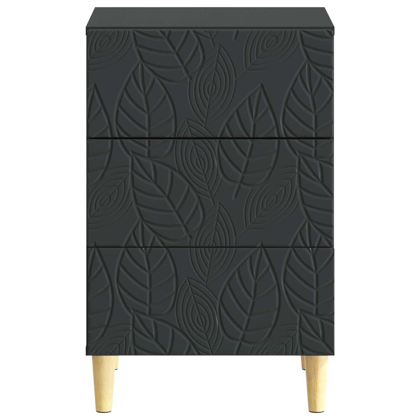 Bedside Table Black 43 x 39.5 x 66.5 cm Engineered Wood