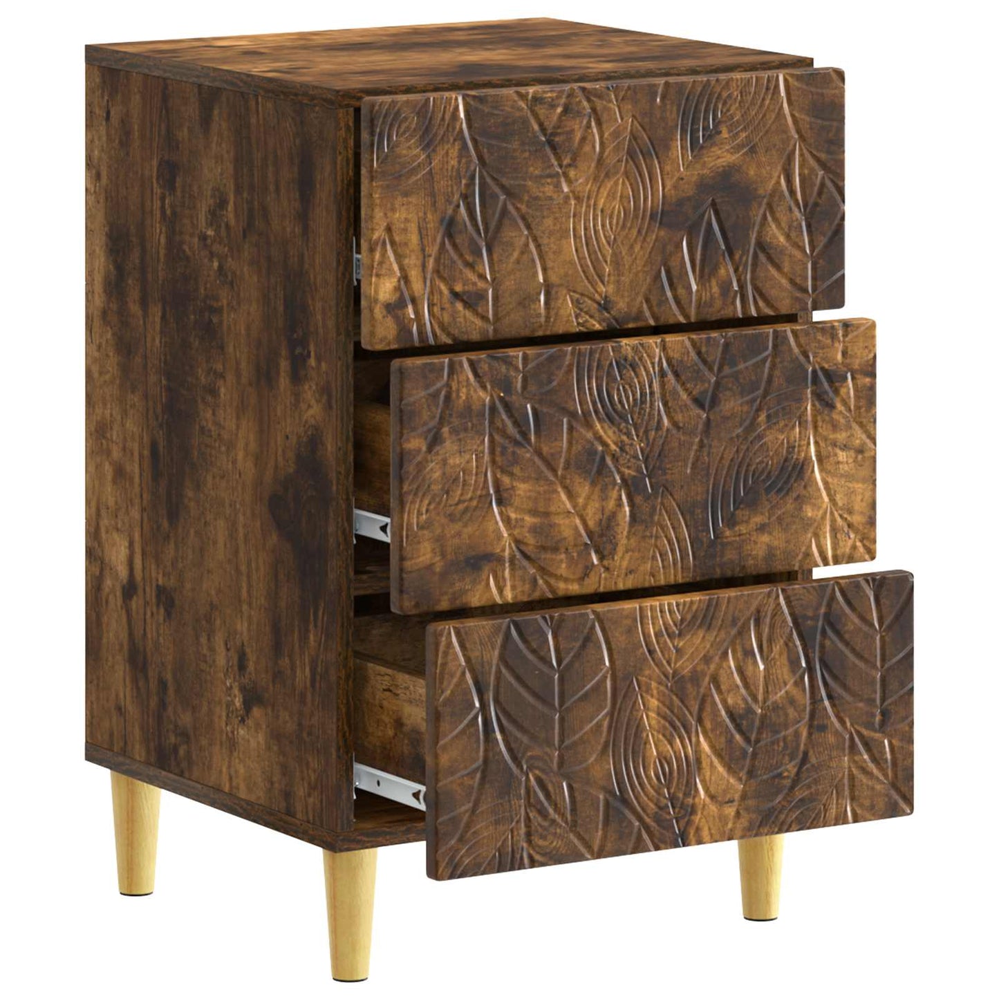 Bedside Table Smoked Oak 43 x 39.5 x 66.5 cm Engineered Wood
