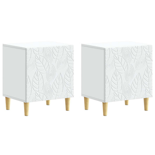 Bedside Table 2 pcs White 43 x 34.5 x 50 cm Engineered Wood