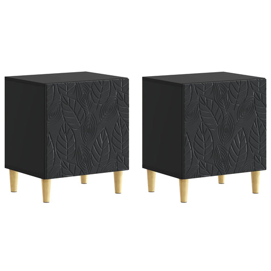 Bedside Table 2 pcs Black 43 x 34.5 x 50 cm Engineered Wood