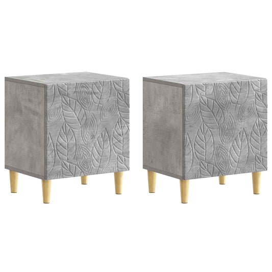 Bedside Table 2 pcs Concrete Grey 43 x 34.5 x 50 cm