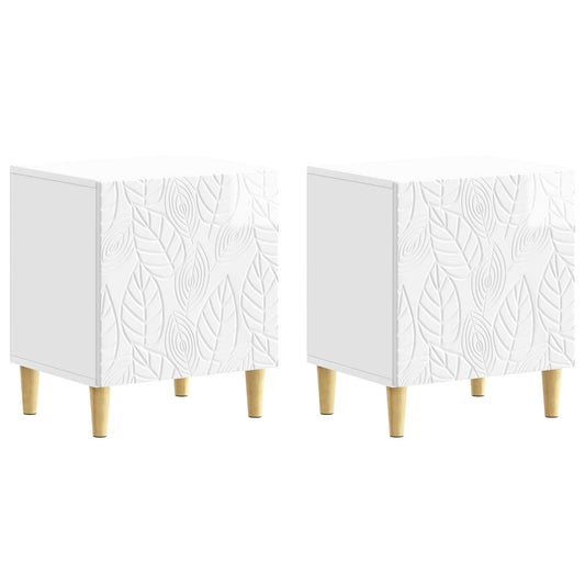 Bedside Table 2 pcs High Gloss White 43 x 34.5 x 50 cm
