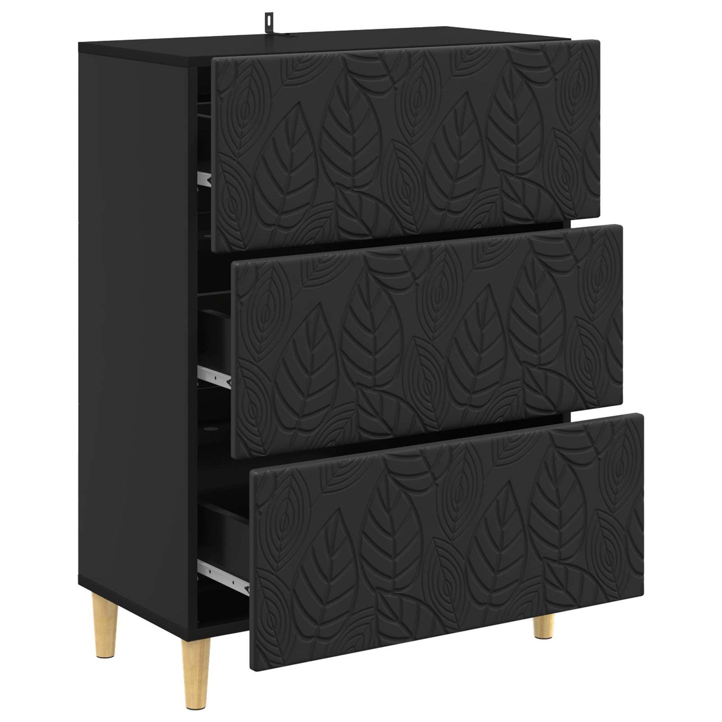 Drawer Cabinet Black 66 x 34.5 x 90 cm Engineered Wood