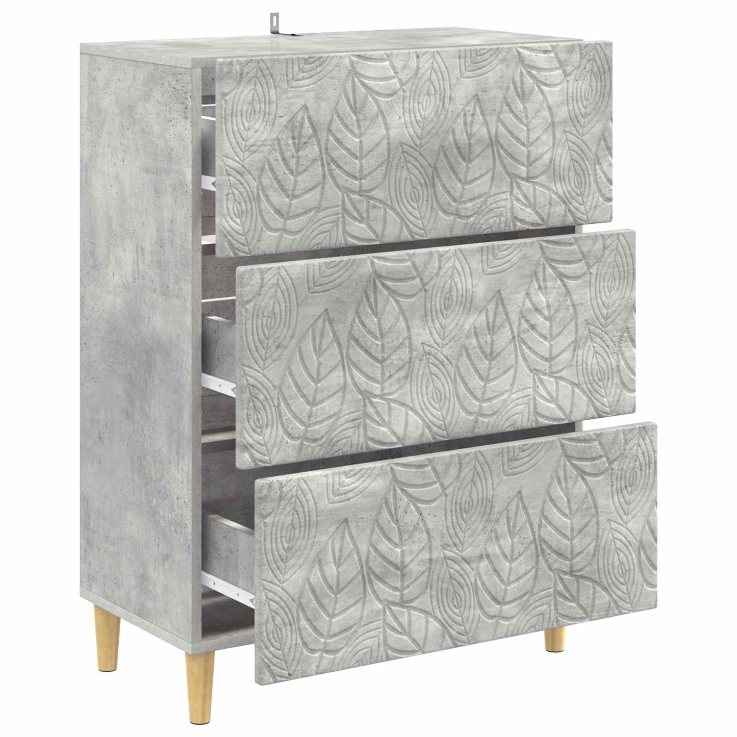 Drawer Cabinet Concrete Grey 66 x 34.5 x 90 cm Engineered Wood