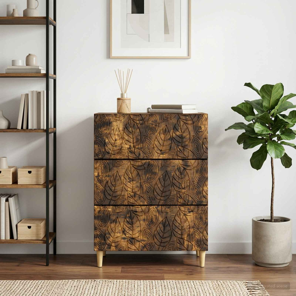 Drawer Cabinet 66 x 34.5 x 90 cm Engineered Wood Smoked Oak