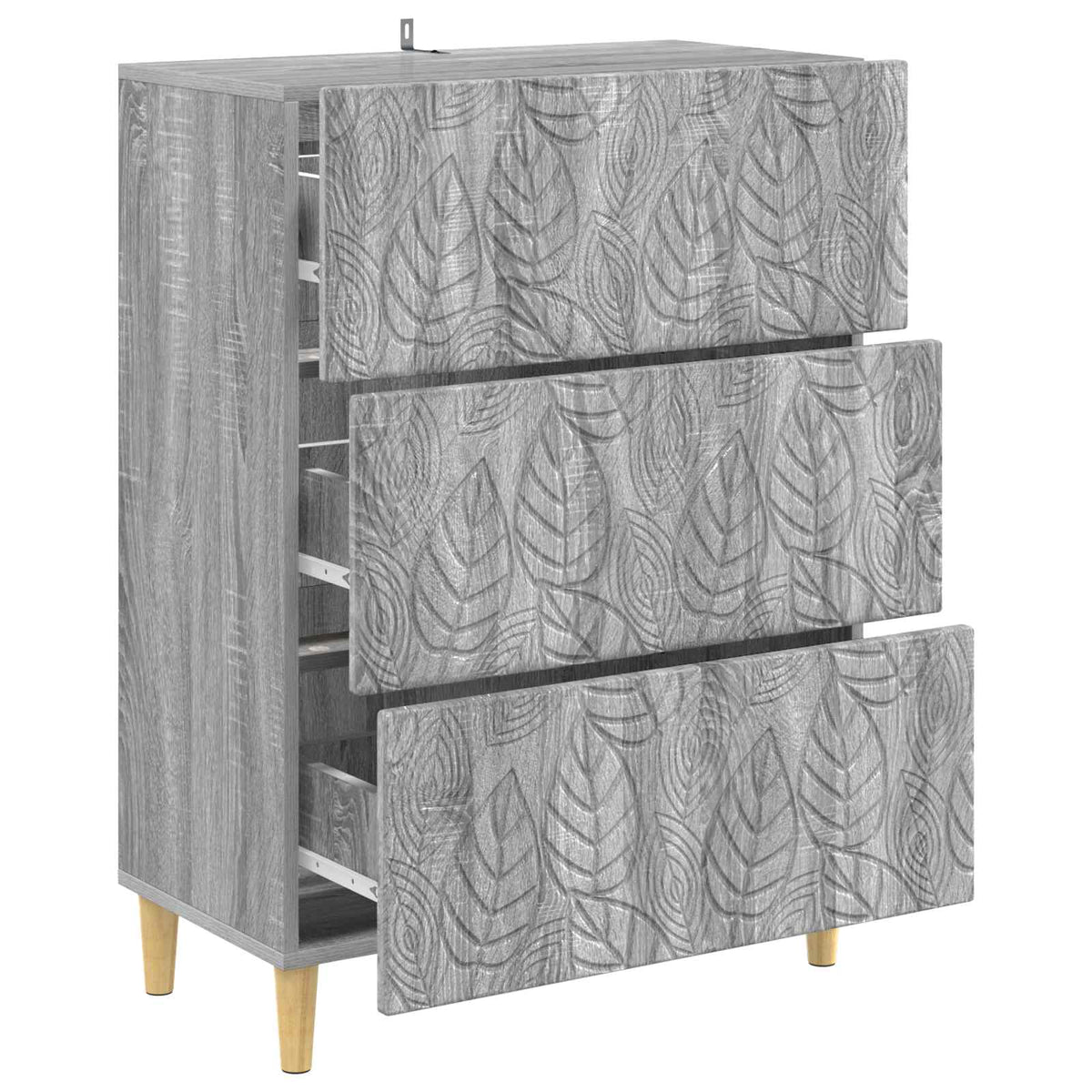 Drawer Cabinet 66 x 34.5 x 90 cm Engineered Wood Grey Sonoma