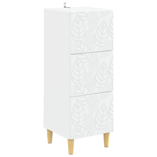 Drawer Cabinet White 33 x 34.5 x 90 cm Engineered Wood