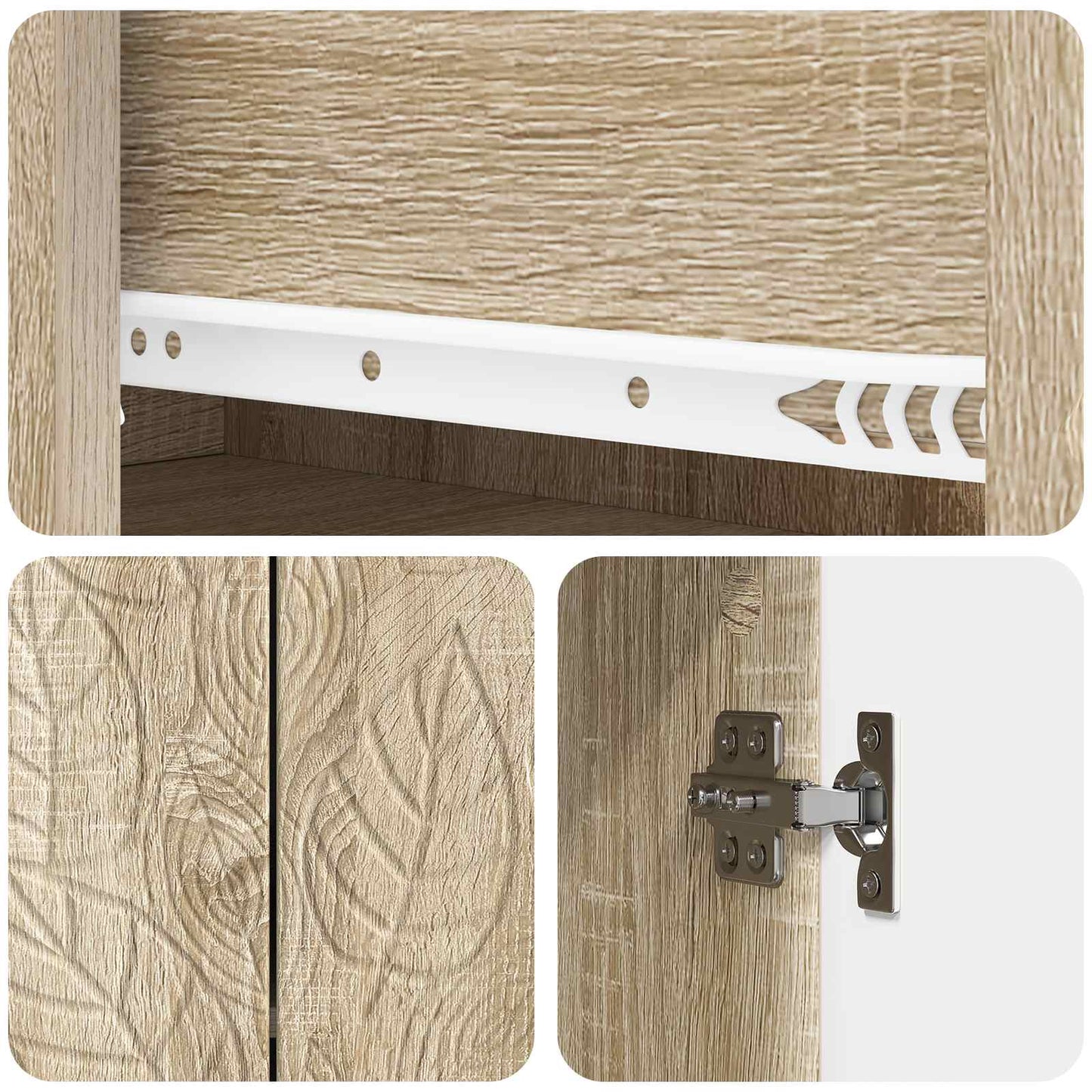 Sideboard Sonoma Oak 66 x 34.5 x 90 cm Engineered Wood