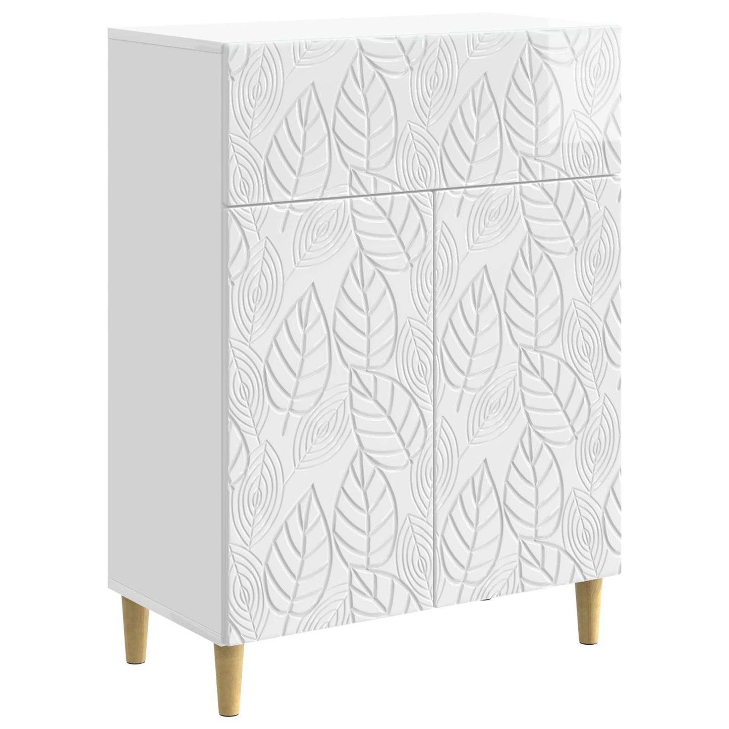 Sideboard High Gloss White 66 x 34.5 x 90 cm Engineered Wood
