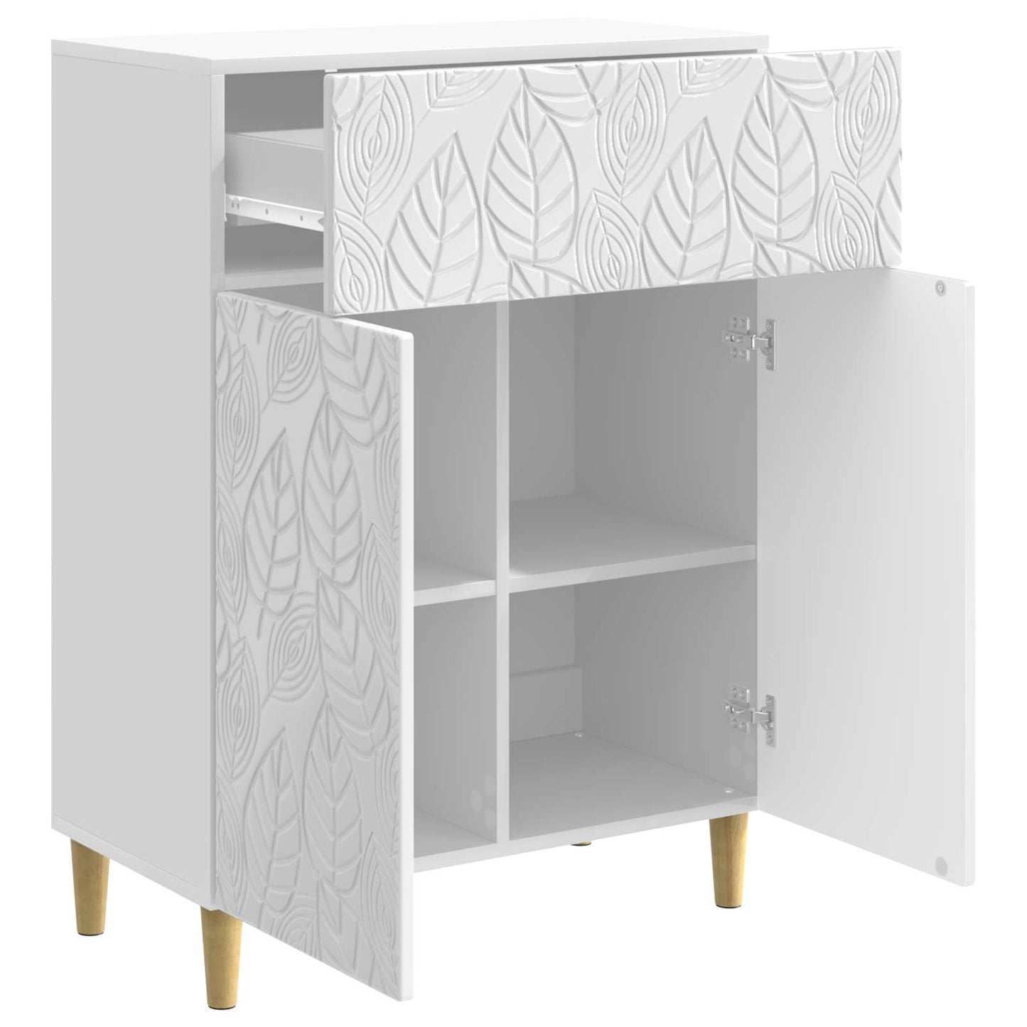 Sideboard High Gloss White 66 x 34.5 x 90 cm Engineered Wood