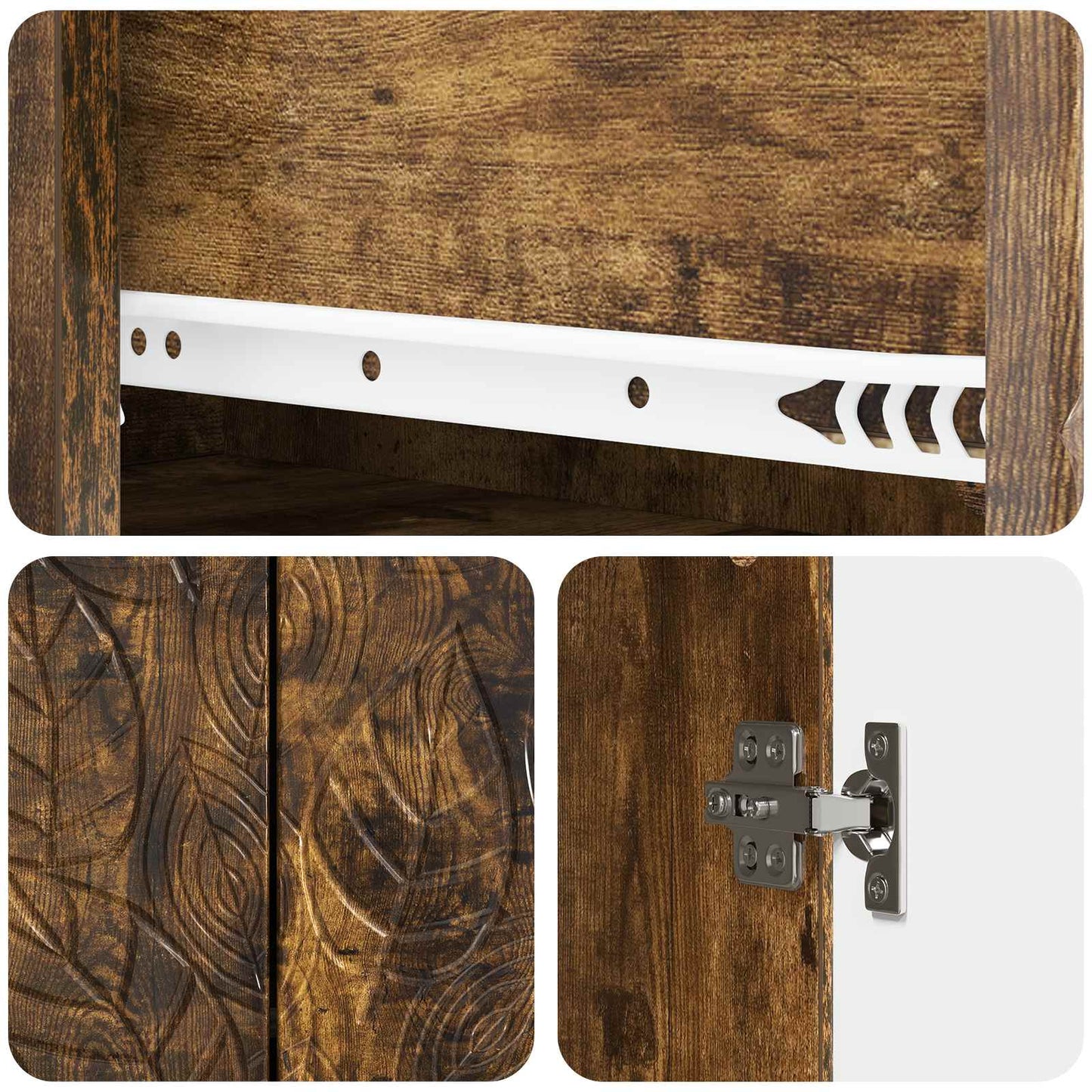 Sideboard Smoked Oak 66 x 34.5 x 90 cm Engineered Wood