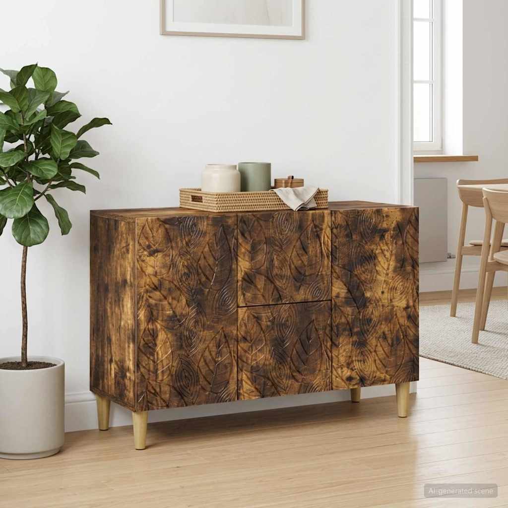Sideboard Smoked Oak 89 x 34.5 x 60 cm Engineered Wood