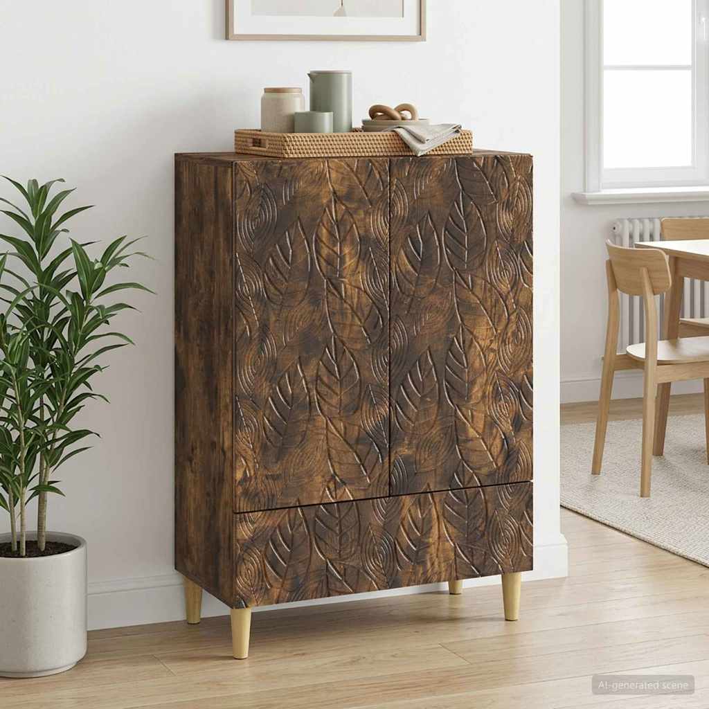 Sideboard Smoked Oak 66 x 34.5 x 95 cm Engineered Wood