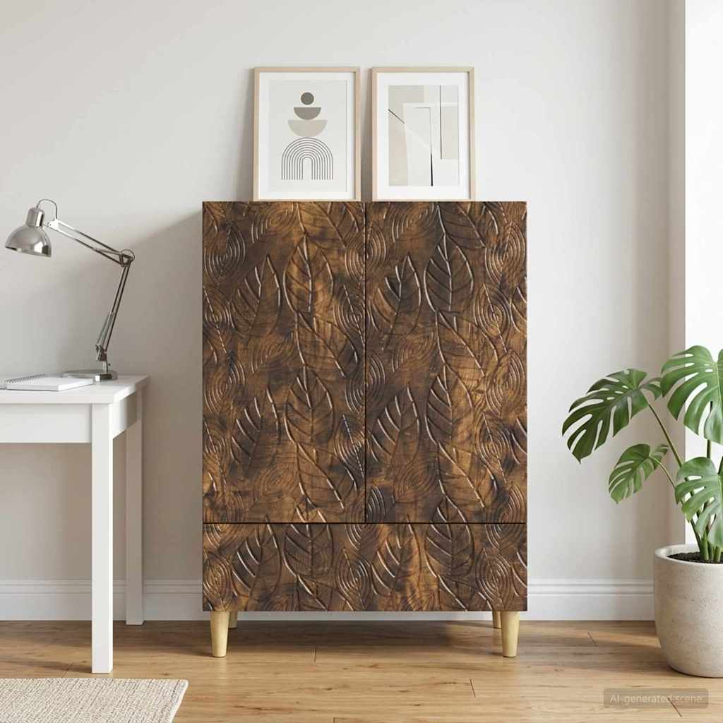 Sideboard Smoked Oak 66 x 34.5 x 95 cm Engineered Wood
