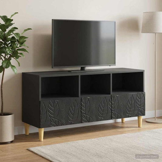 TV Cabinet 102 x 34.5 x 50 cm Black Engineered Wood