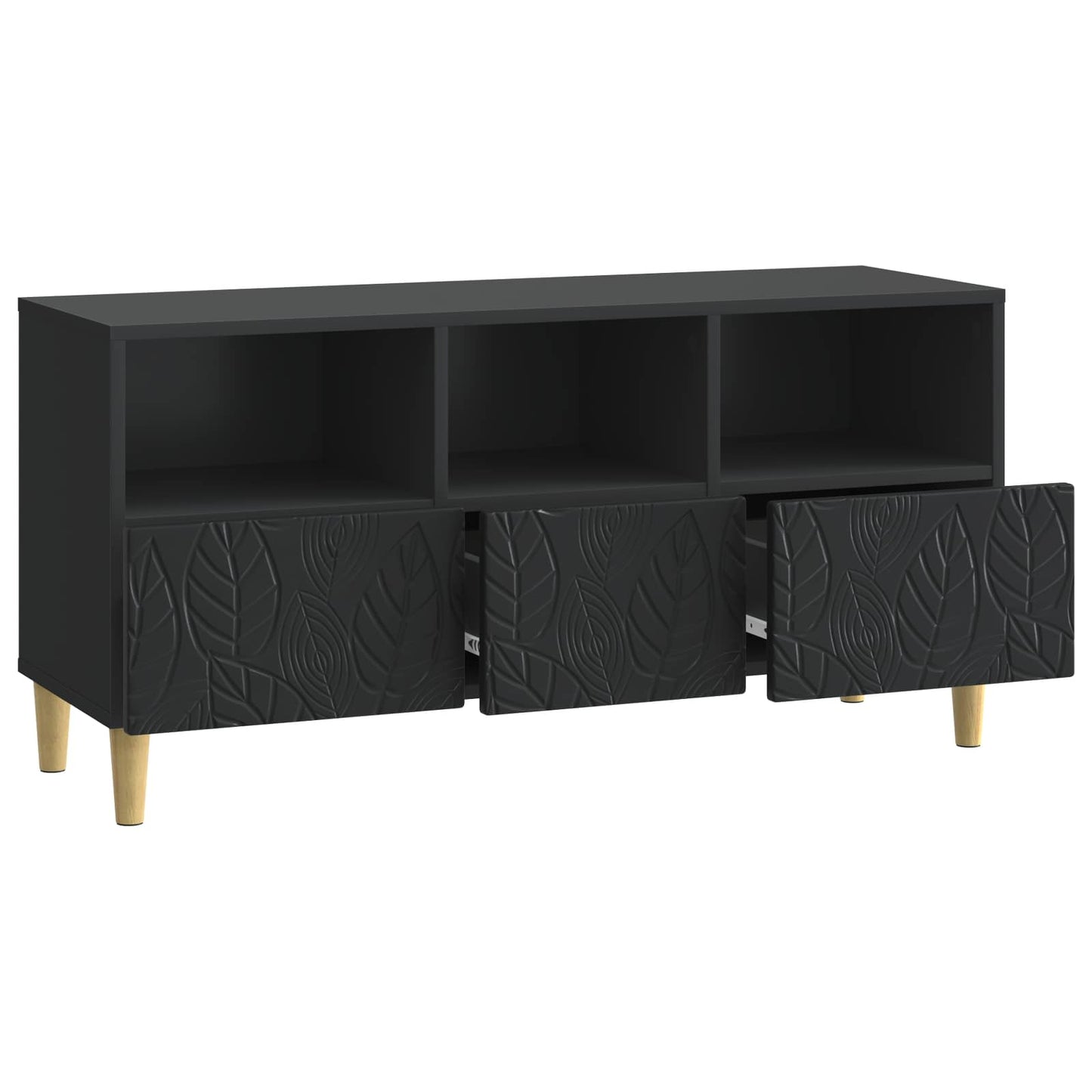 TV Cabinet 102 x 34.5 x 50 cm Black Engineered Wood