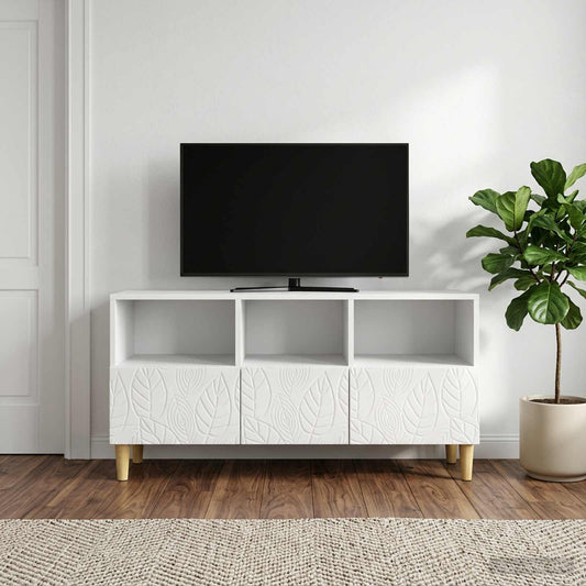 TV Cabinet 102 x 34.5 x 50 cm High Gloss White Engineered Wood