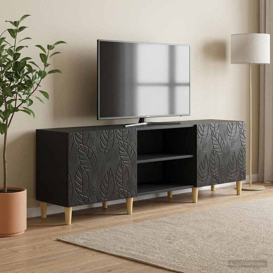 TV Cabinet 150 x 31 x 50 cm Black Engineered Wood
