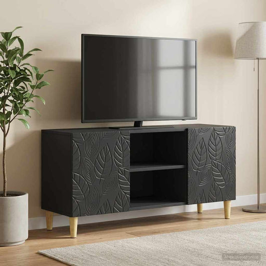 TV Cabinet 102 x 34.5 x 50 cm Black Engineered Wood