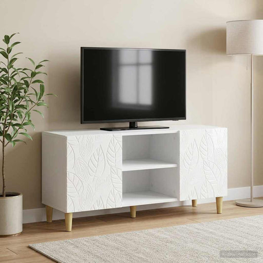 TV Cabinet 102 x 34.5 x 50 cm High Gloss White Engineered Wood