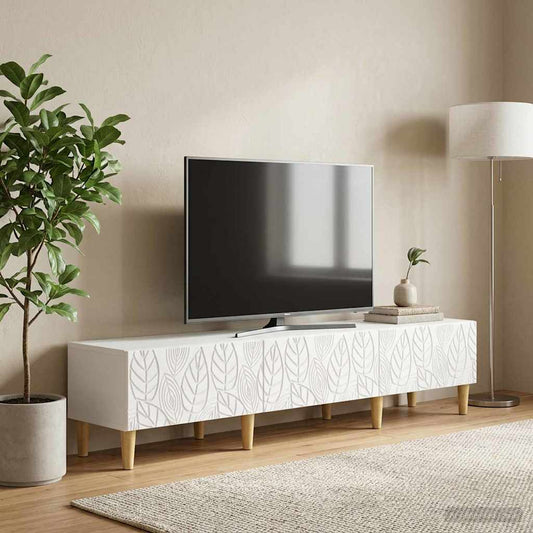 TV Cabinet 147 x 34.5 x 30 cm White Engineered Wood