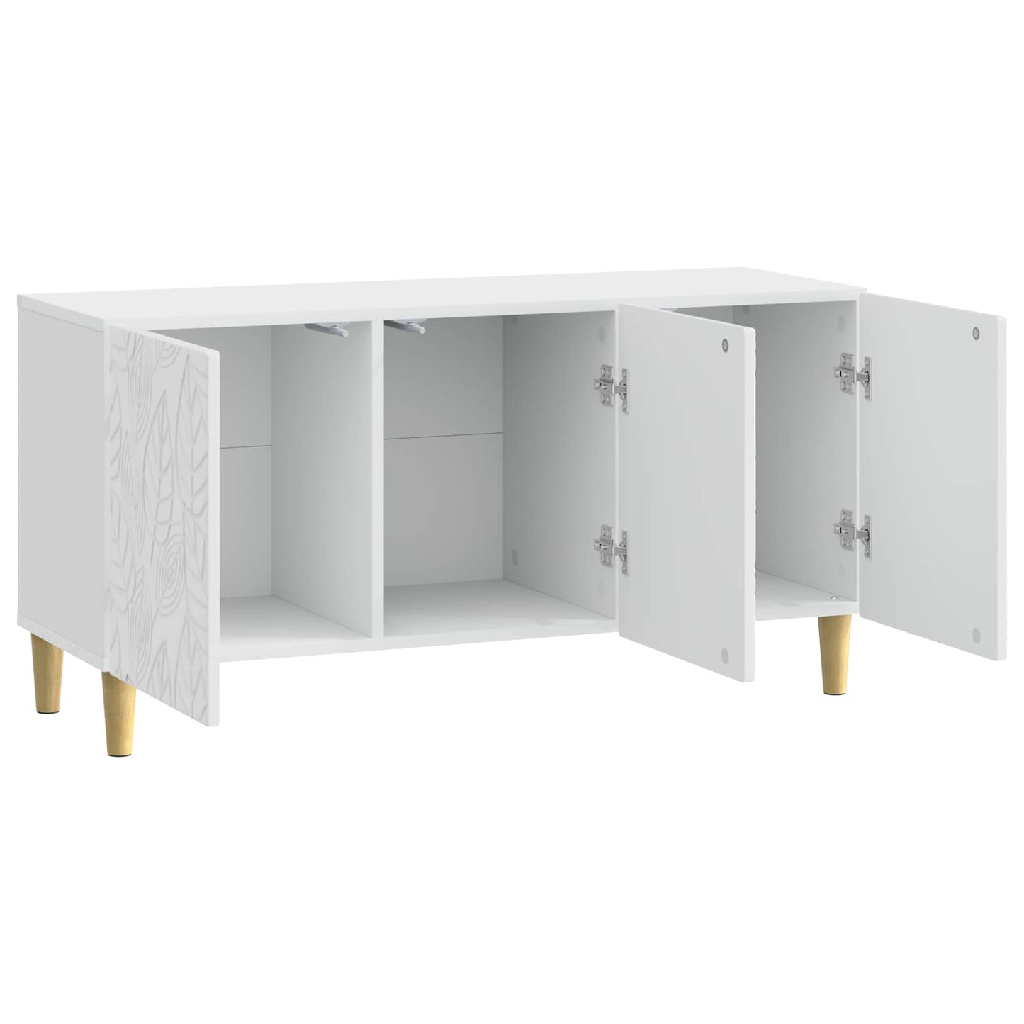 TV Cabinet 99 x 34.5 x 50 cm High Gloss White Engineered Wood