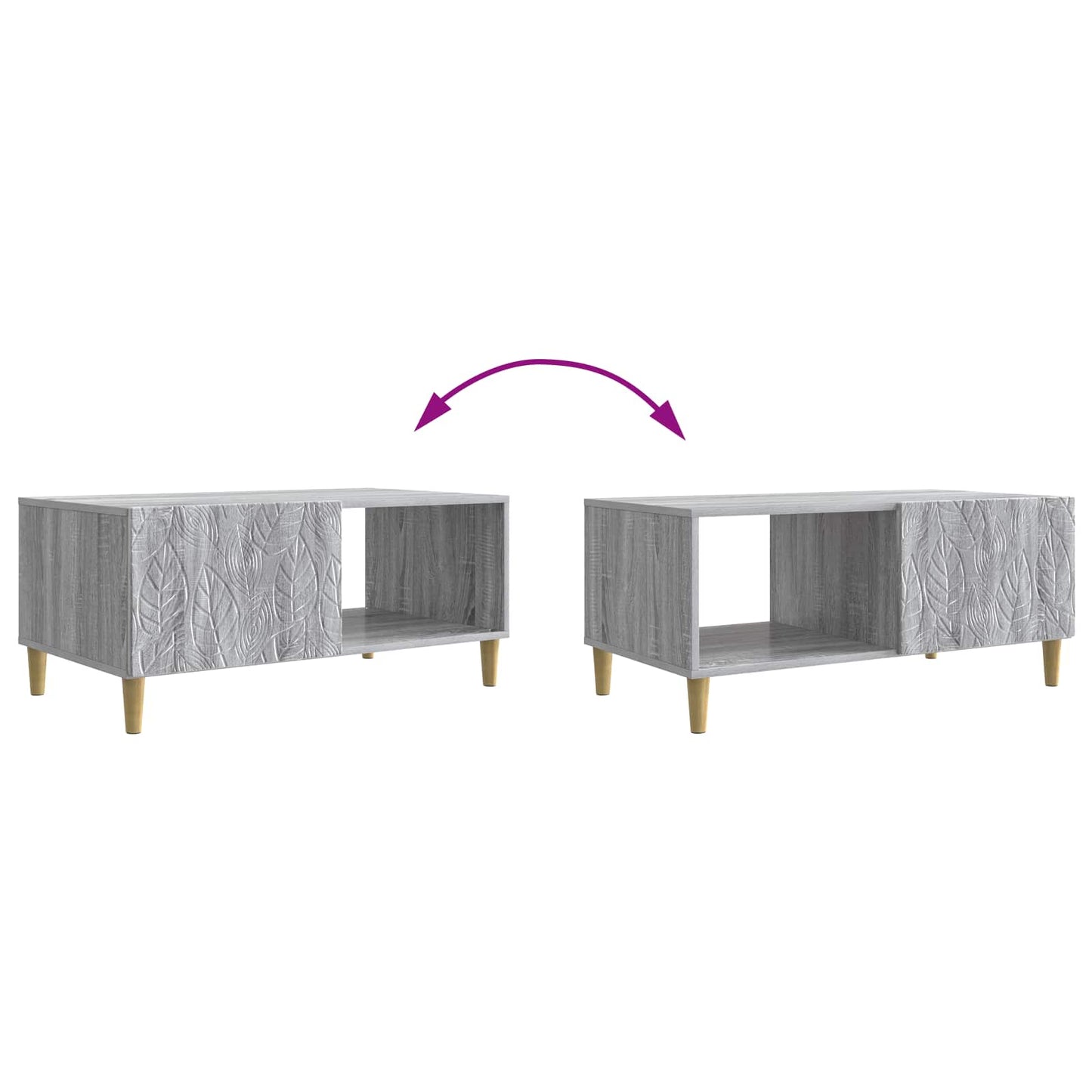 Coffee Table Grey Sonoma 90 x 50 x 40 cm Engineered Wood