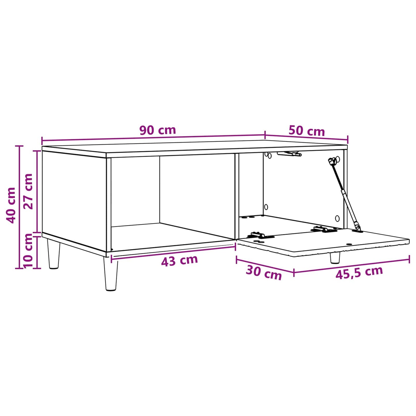 Coffee Table Old Wood 90 x 50 x 40 cm Engineered Wood