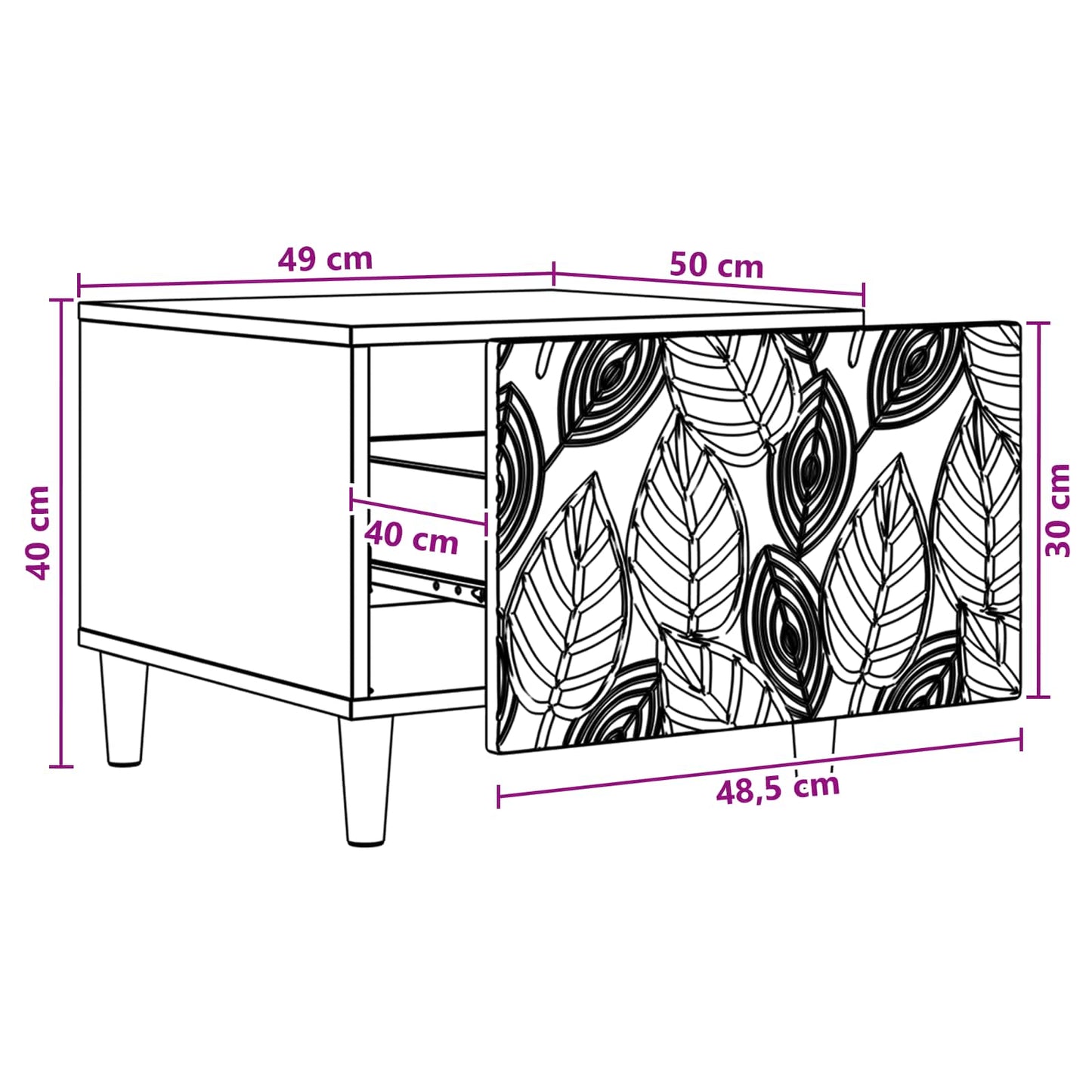 Coffee Table Sonoma Oak 50 x 49 x 40 cm Engineered Wood