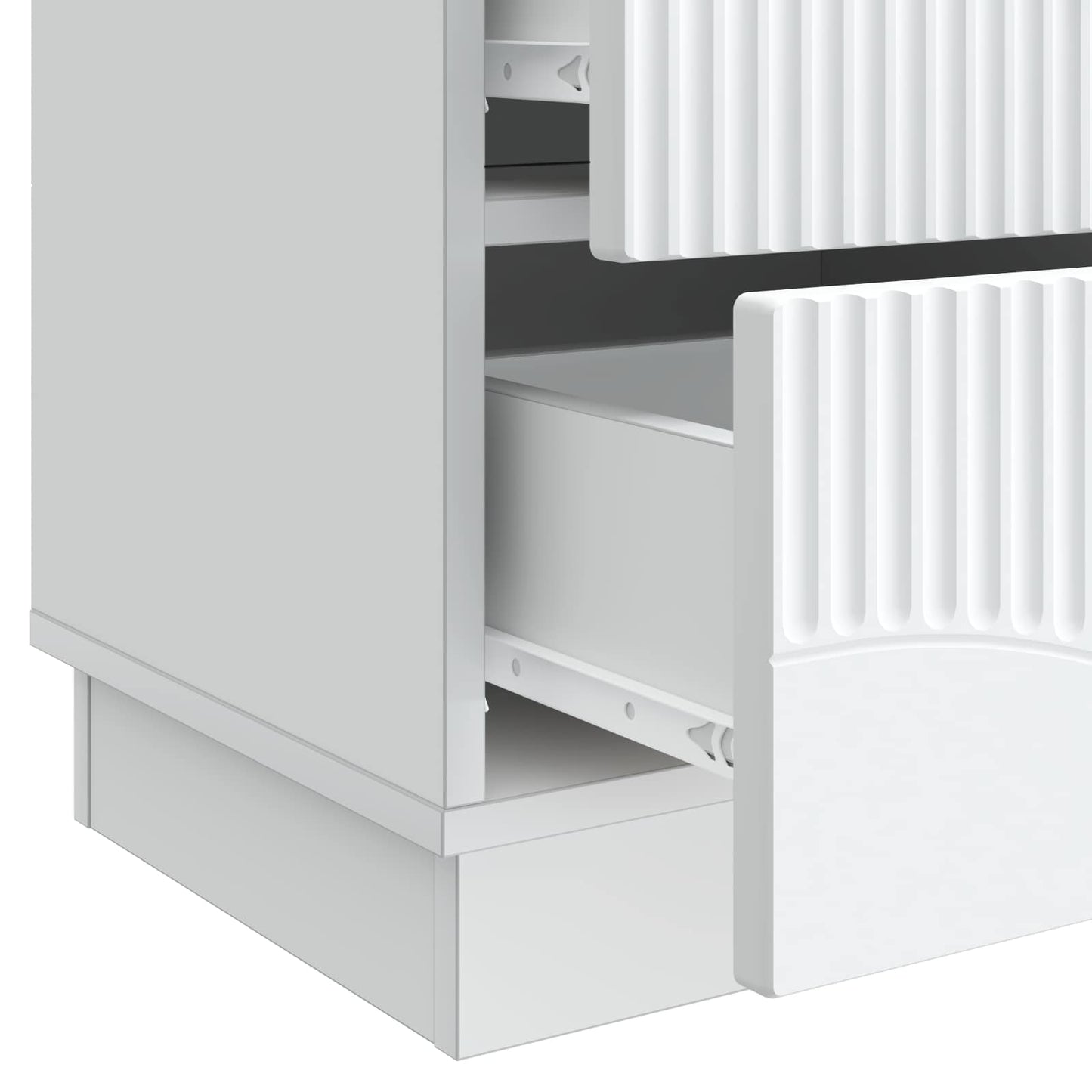 Bedside Cabinet White 43 x 34.5 x 44.5 cm Engineered Wood