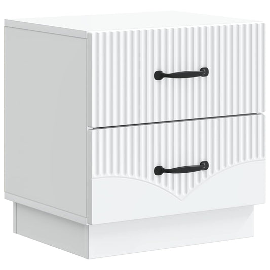 Bedside Cabinet White 43 x 34.5 x 44.5 cm Engineered Wood