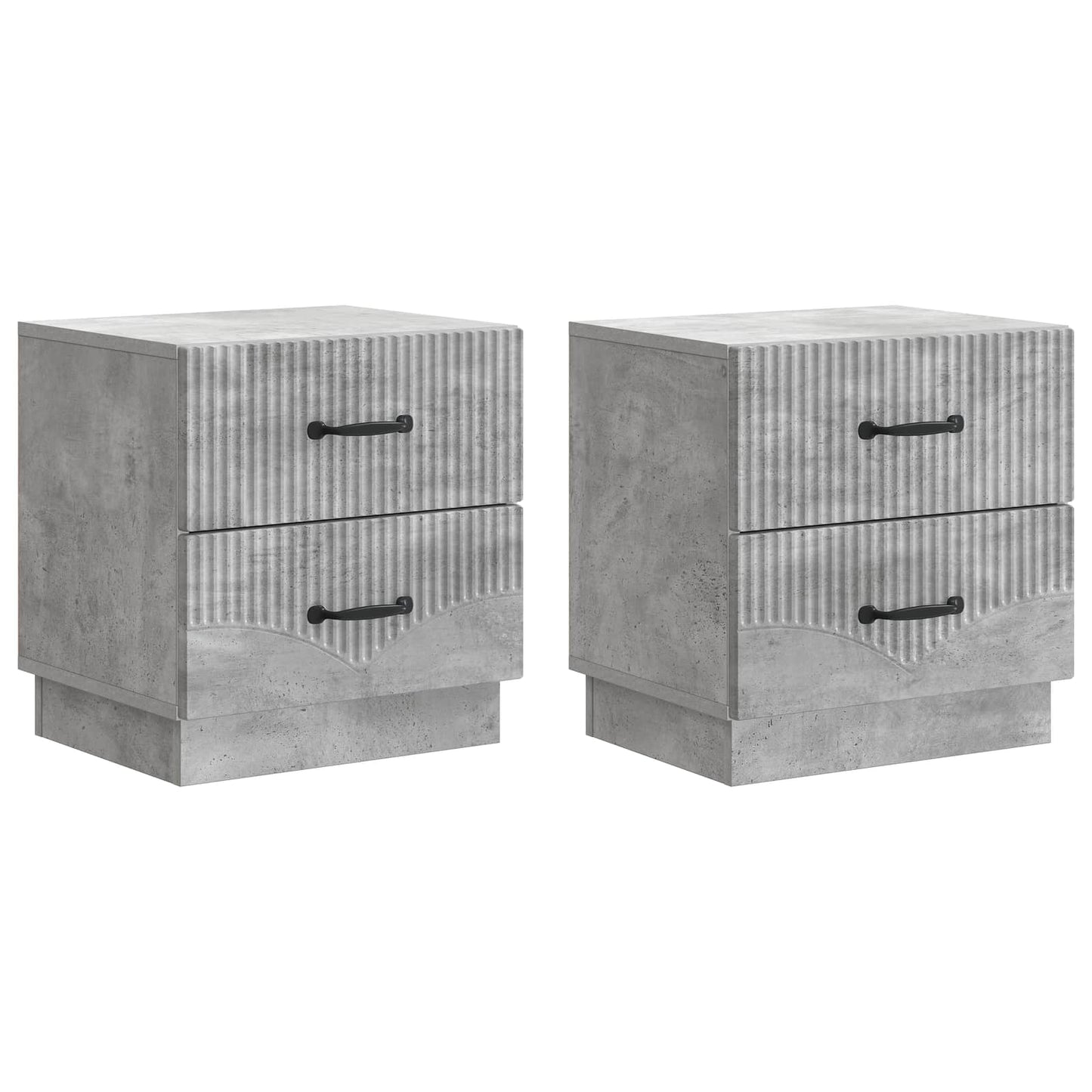 Bedside Cabinet 2 pcs Concrete Grey 43 x 34.5 x 44.5 cm