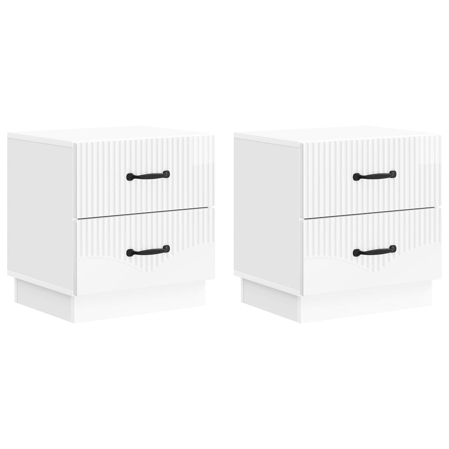 Bedside Cabinet 2 pcs High Gloss White 43 x 34.5 x 44.5 cm