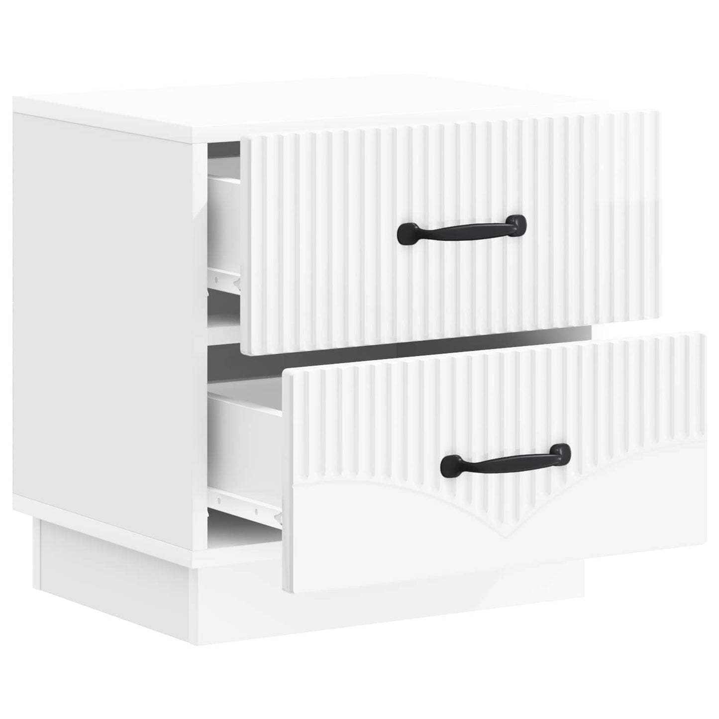 Bedside Cabinet 2 pcs High Gloss White 43 x 34.5 x 44.5 cm