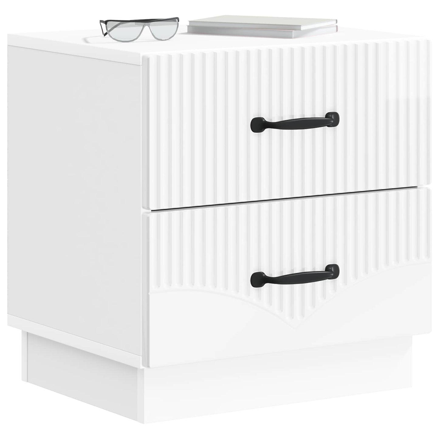Bedside Cabinet 2 pcs High Gloss White 43 x 34.5 x 44.5 cm