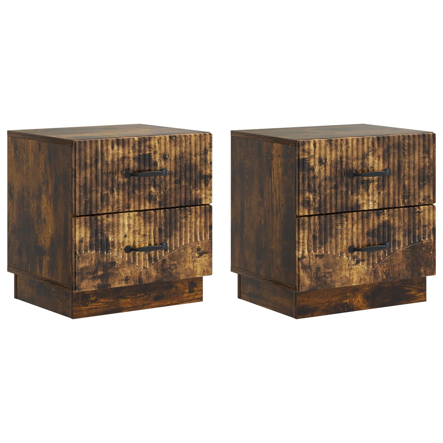 Bedside Cabinet 2 pcs Smoked Oak 43 x 34.5 x 44.5 cm