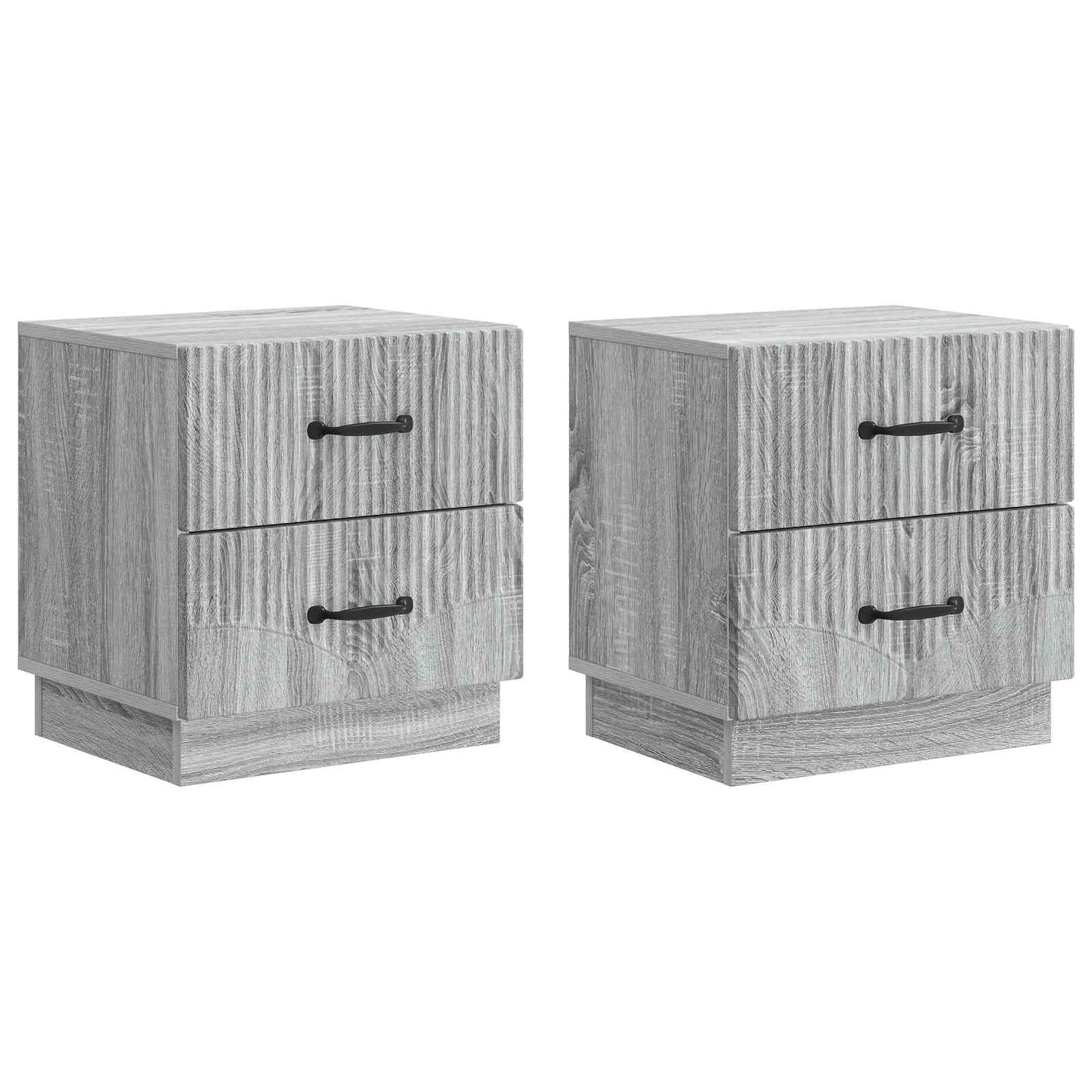 Bedside Cabinet 2 pcs Grey Sonoma 43 x 34.5 x 44.5 cm