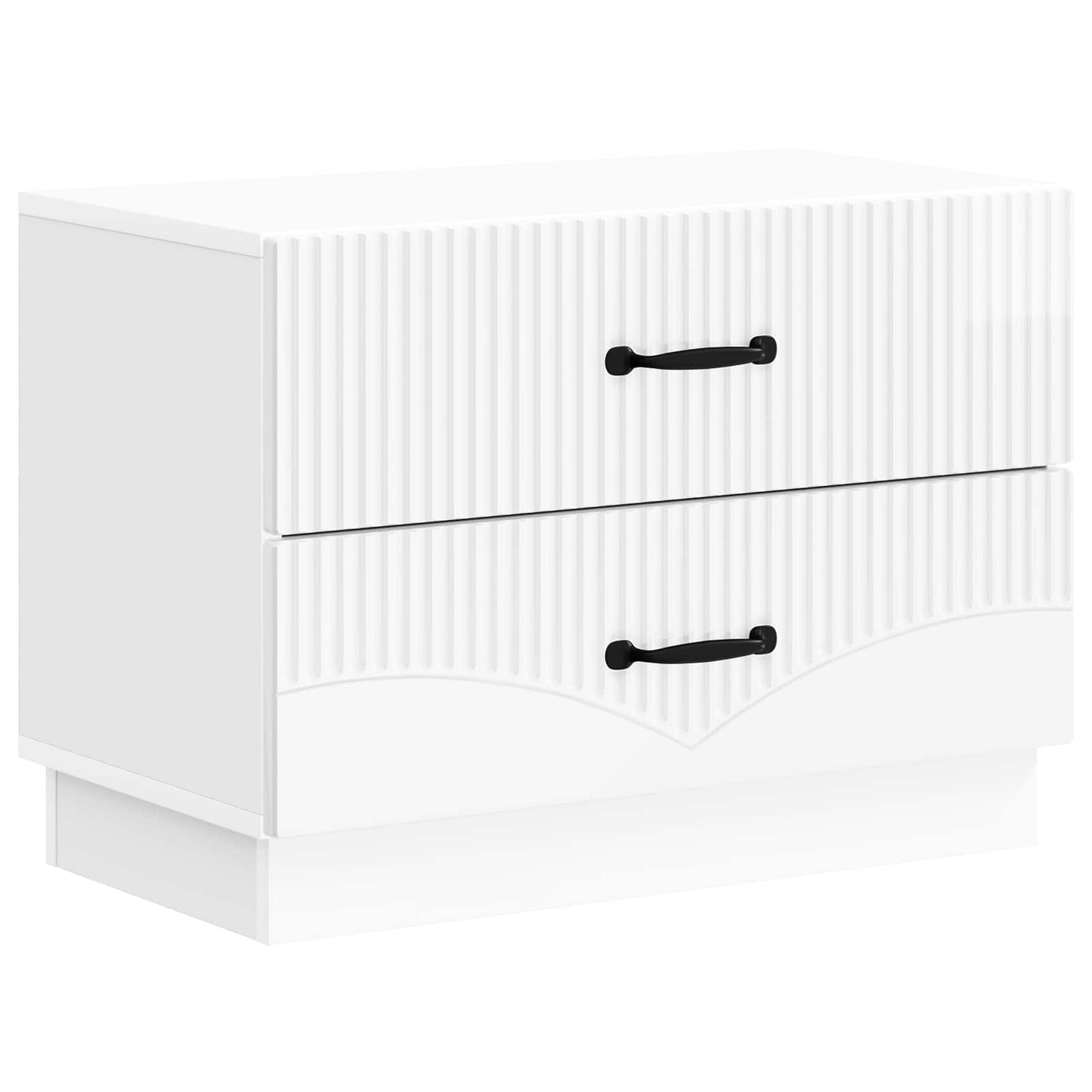 Bedside Cabinet High Gloss White 62 x 34.5 x 44.5 cm
